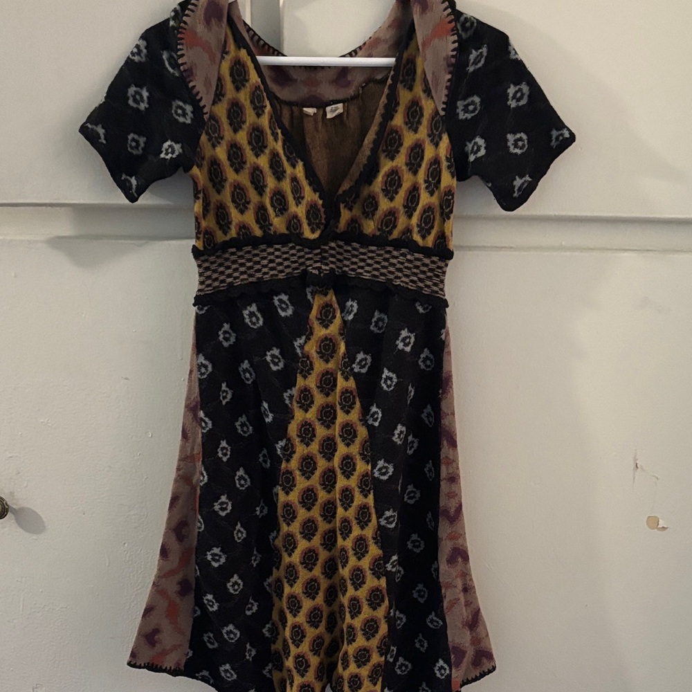 Moth Kids Dress with Black, Yellow, and Pink Patterns